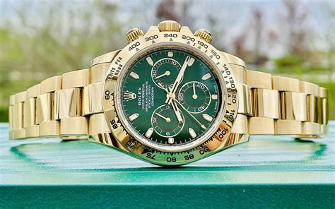 green dial gold Rolex